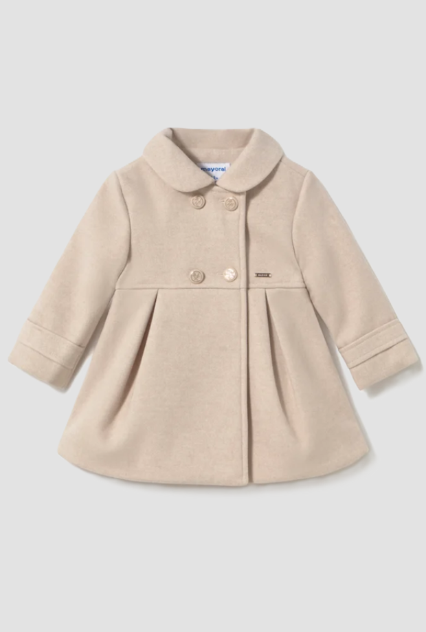 Cappotto di panno bambina beige 
