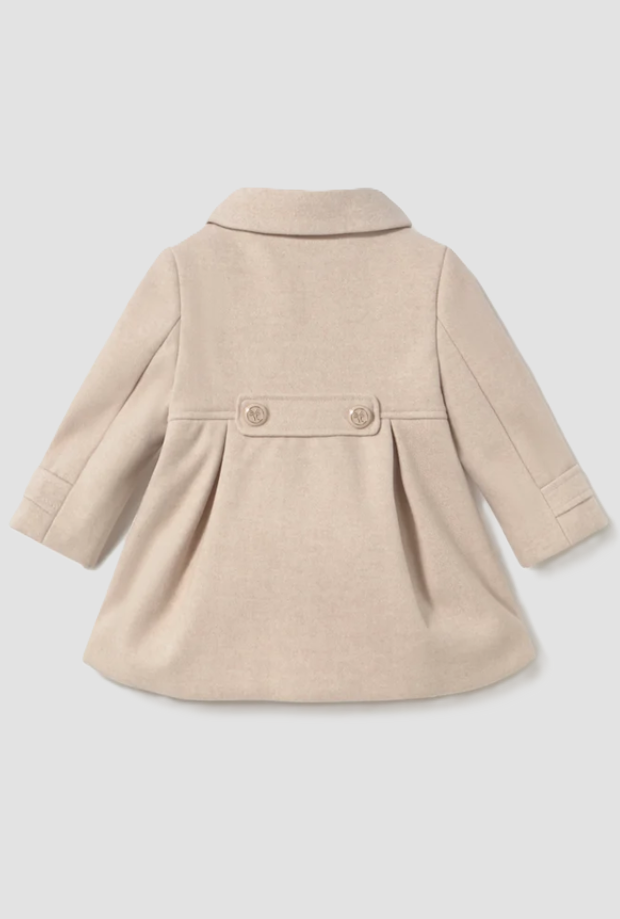 Cappotto di panno bambina beige 