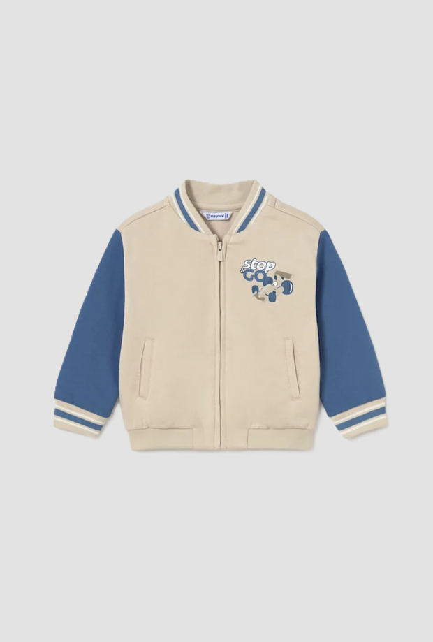 Felpa bomber da bambino beige-blu 