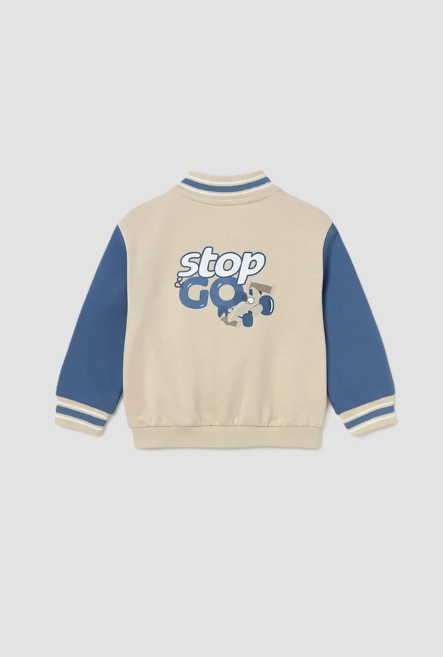 Felpa bomber da bambino beige-blu 