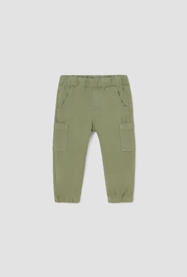 Pantalone jogger cargo bambino verde alloro 