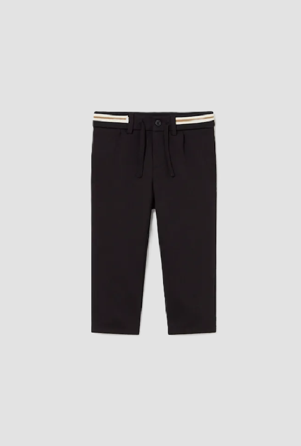 Pantalone con bande a contrasto bambino nero 