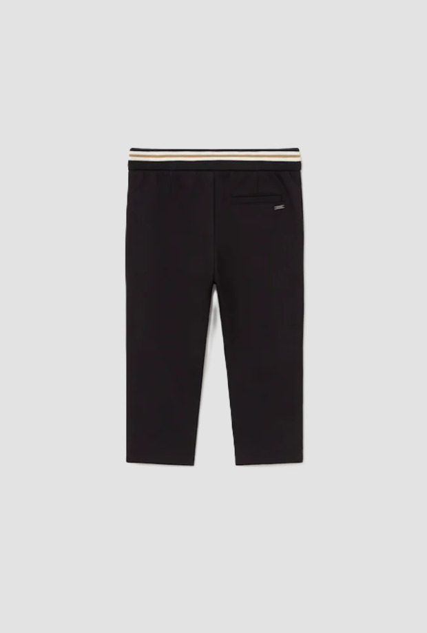 Pantalone con bande a contrasto bambino nero 