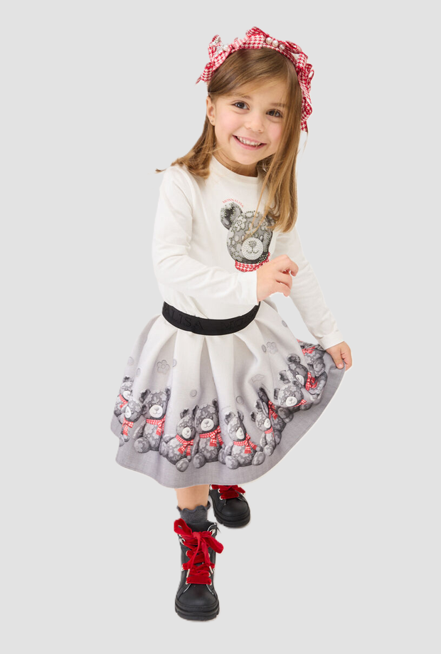 Gonna teddy bambina grigio 