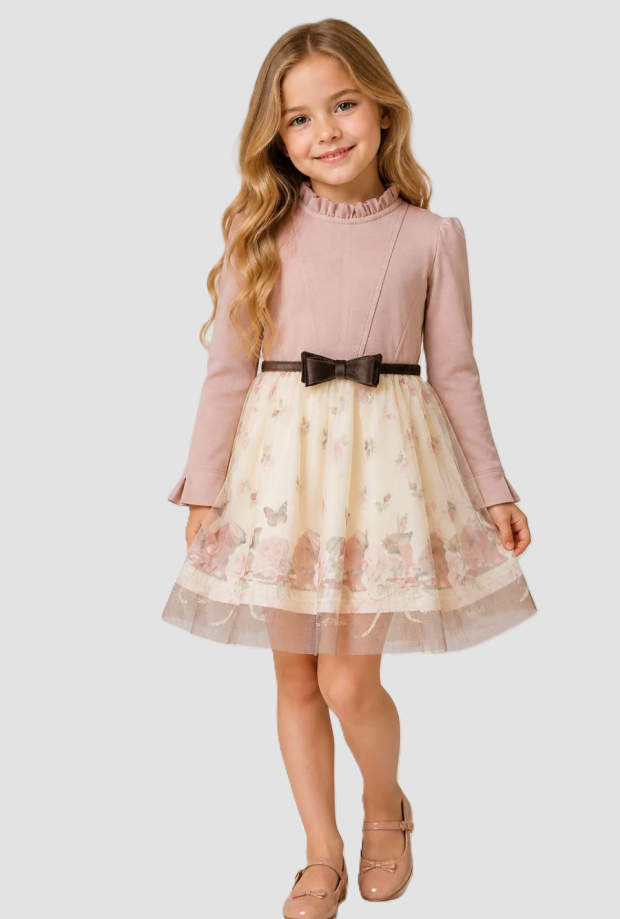 Abito bambina rose tulle 