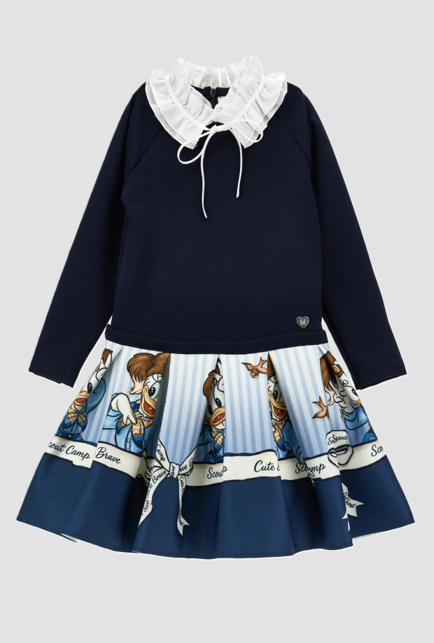 Abito con stampa Paperina bambina panna-blu 