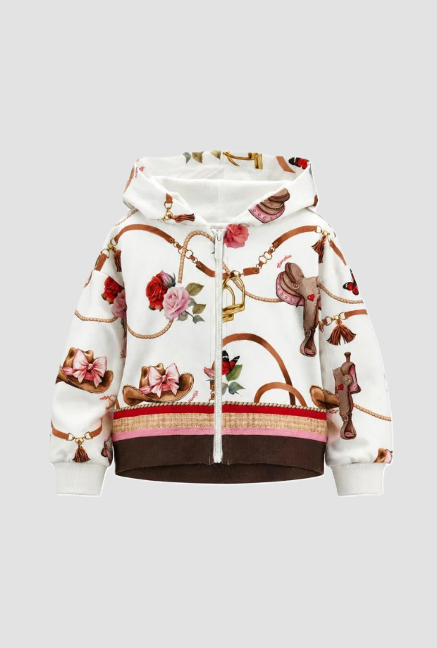 Felpa con stampa bambina gardenia 