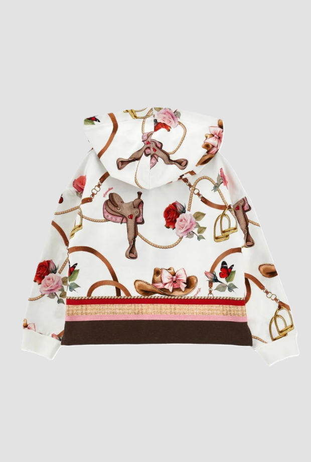 Felpa con stampa bambina gardenia 