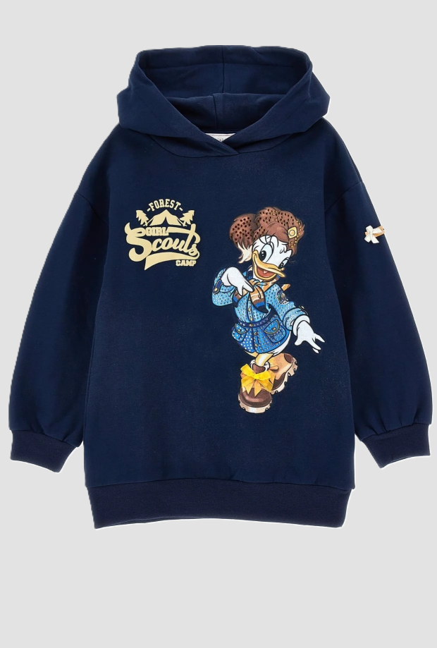 Felpa con stampa Paperina bambina navy blu 