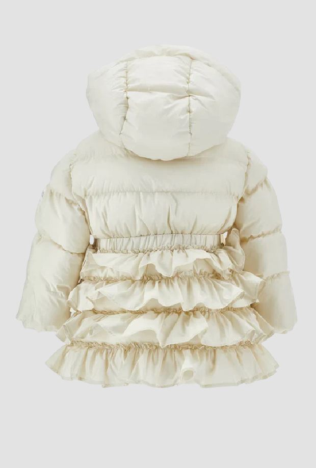 Piumino con cappuccio bambina panna 