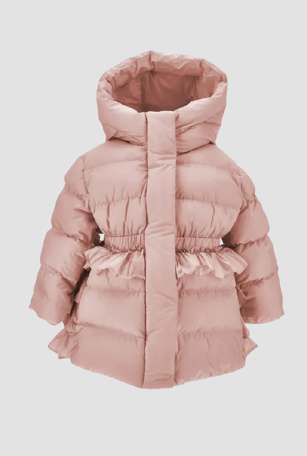 Piumino con cappuccio bambina rosa 