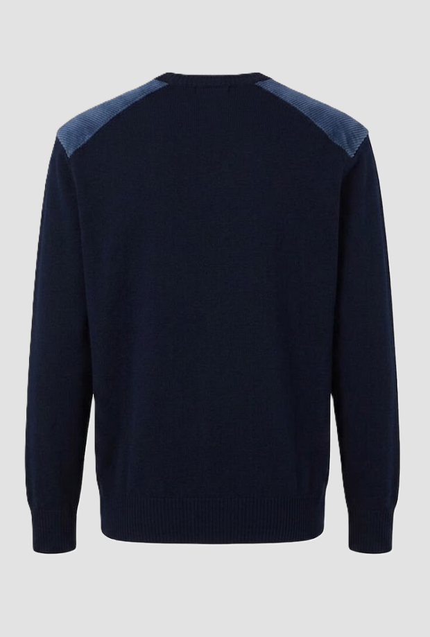 Maglia con inserti spalle uomo navy-blu 