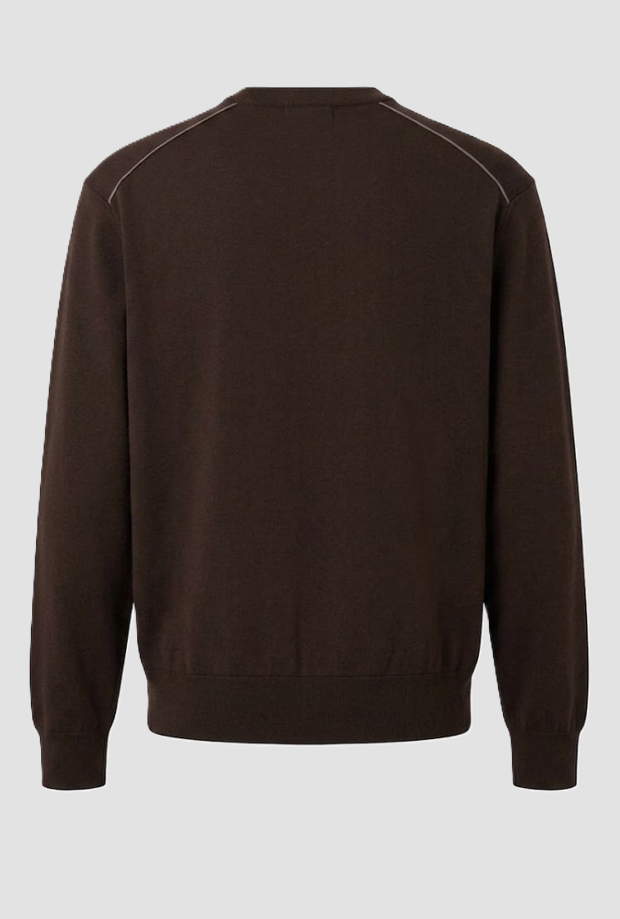 Maglia in lana a girocollo uomo marrone 