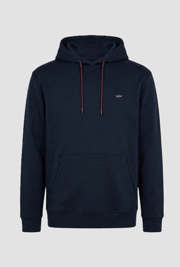 Felpa con cappuccio uomo navy blue 