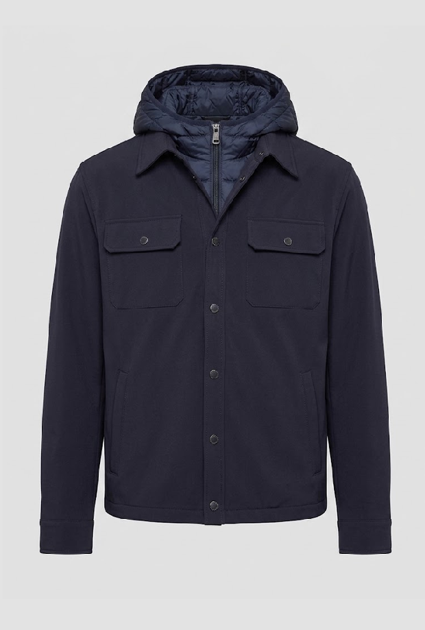 Giubbino con imbottitura e cappuccio uomo navy blue 