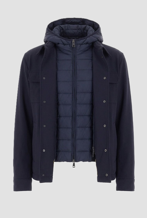 Giubbino con imbottitura e cappuccio uomo navy blue 