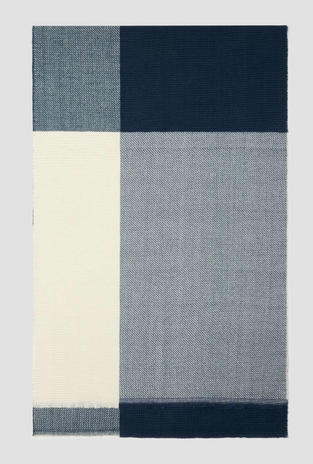 Stola in plissé donna blu 