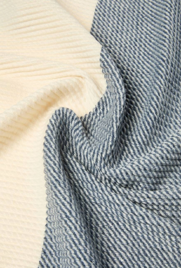 Stola in plissé donna blu 