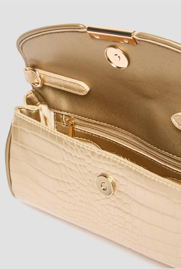 Pchette effetto coccodrillo donna oro 