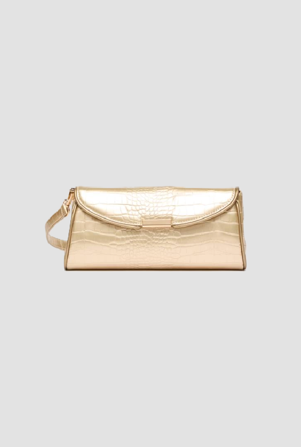 Pchette effetto coccodrillo donna oro 
