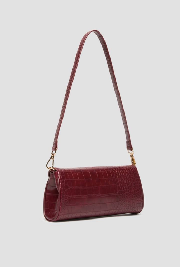Borsa effetto coccodrillo donna bordeaux 