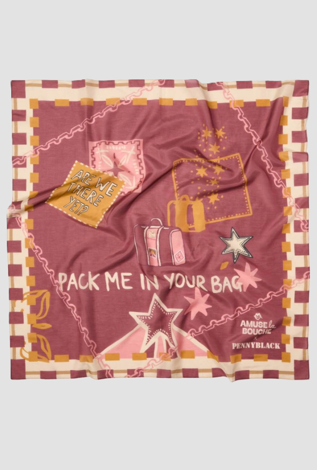 Foulard in cotone e seta donna bordeaux 