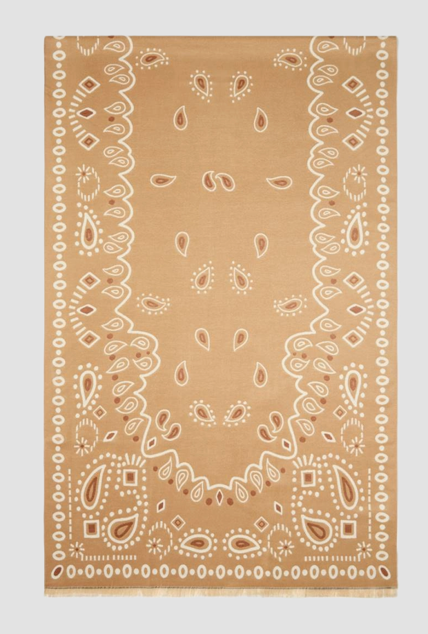 Stola con disegno jacquard donna beige 
