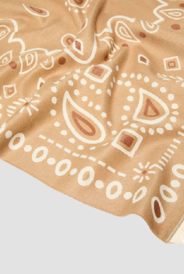 Stola con disegno jacquard donna beige 