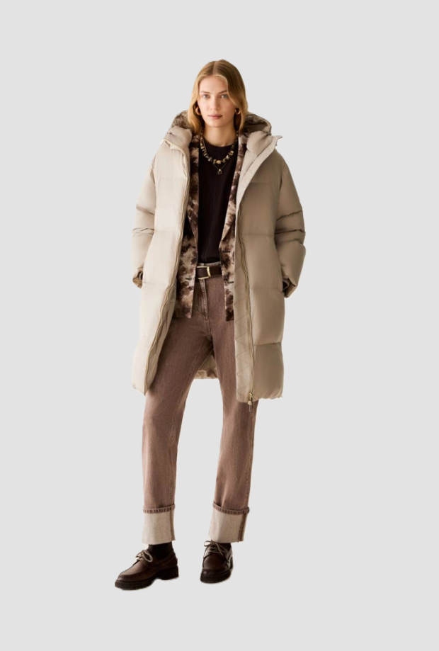 Piumino donna beige 