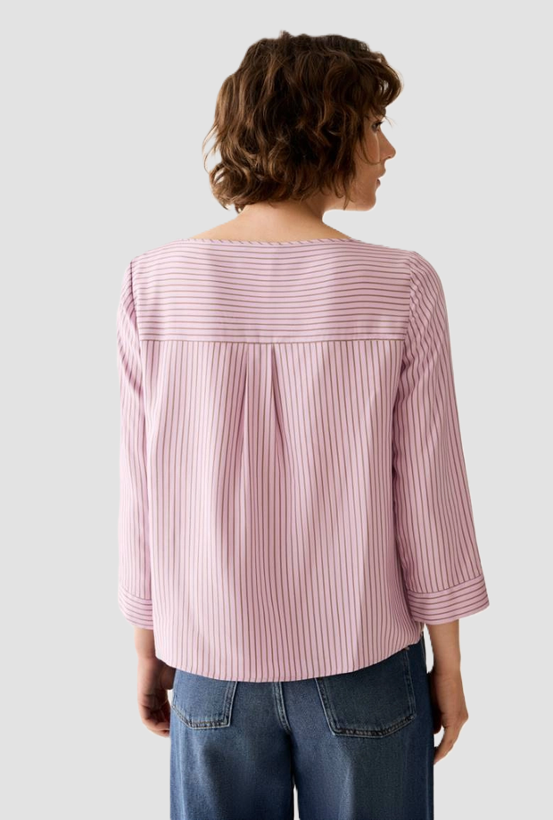 Blusa a righe sottili donna lilla 