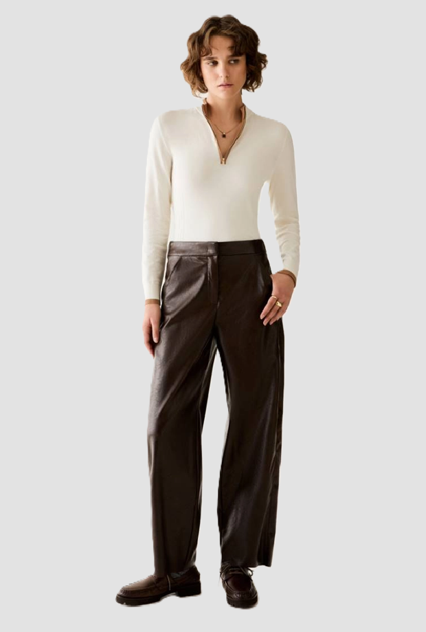 Pantalone effetto pelle da donna testa di moro 