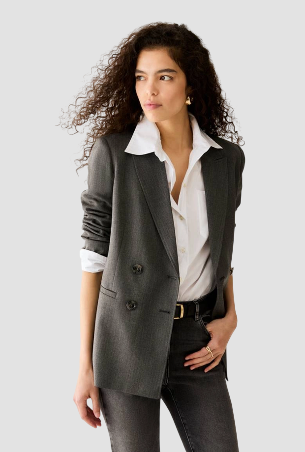 Giacca doppiopetto da donna grigio 