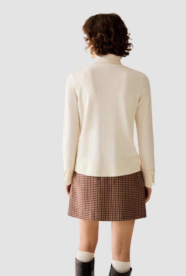Dolcevita misto lana-cashmere donna bianco 