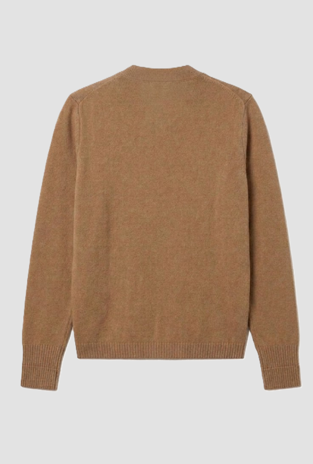Cardigan a V da donna cammello 