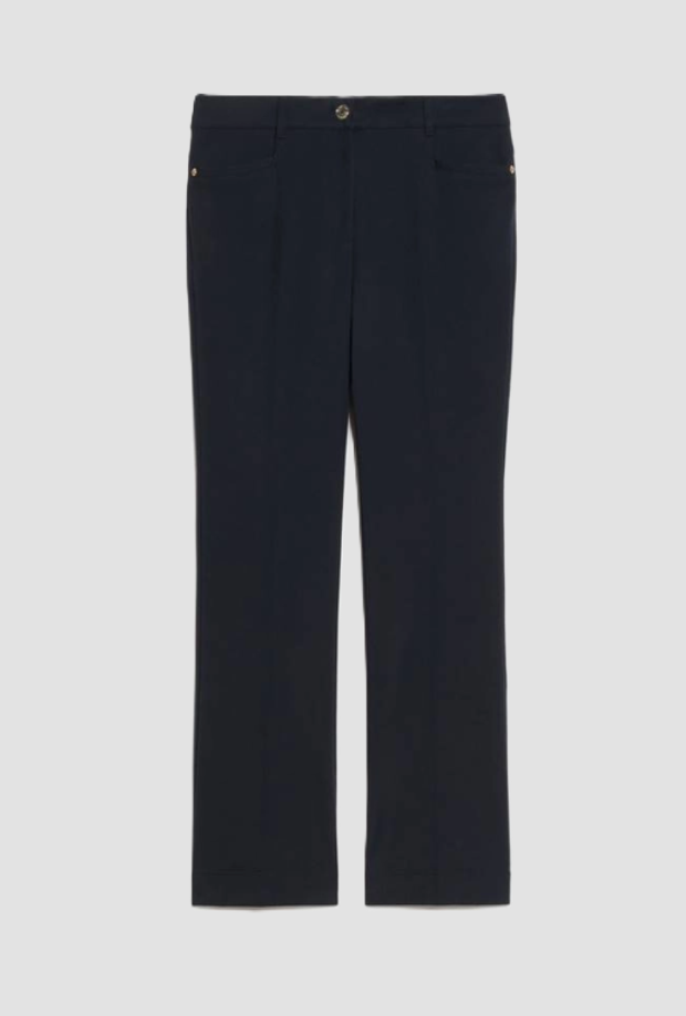 Pantalone mini-flare donna blu 