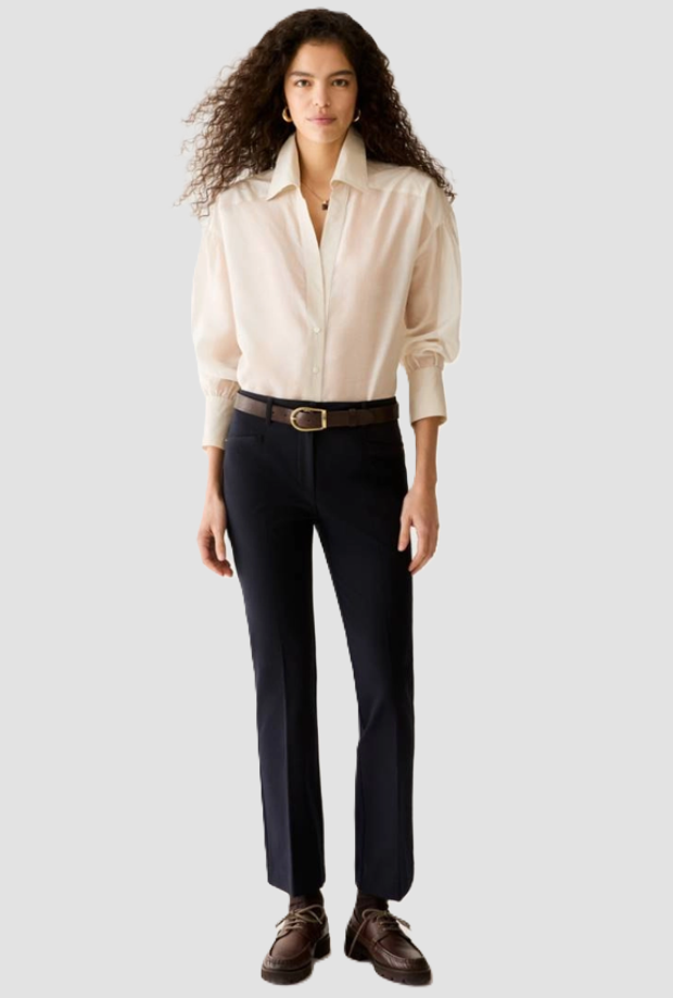 Pantalone mini-flare donna blu 
