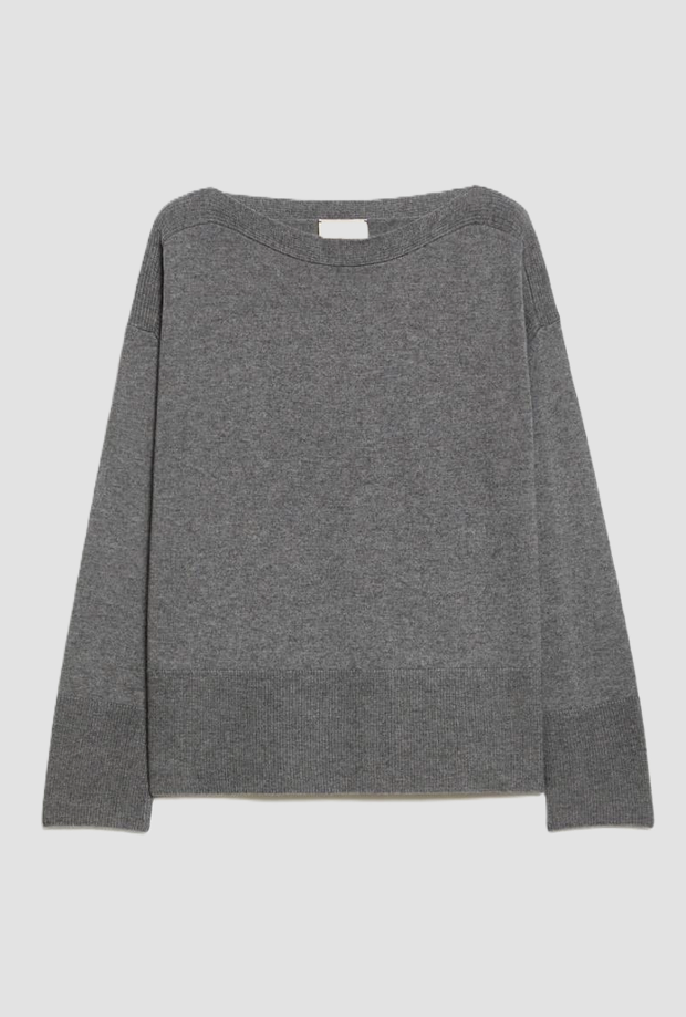 Maglia con scollo a barchetta donna grigio 