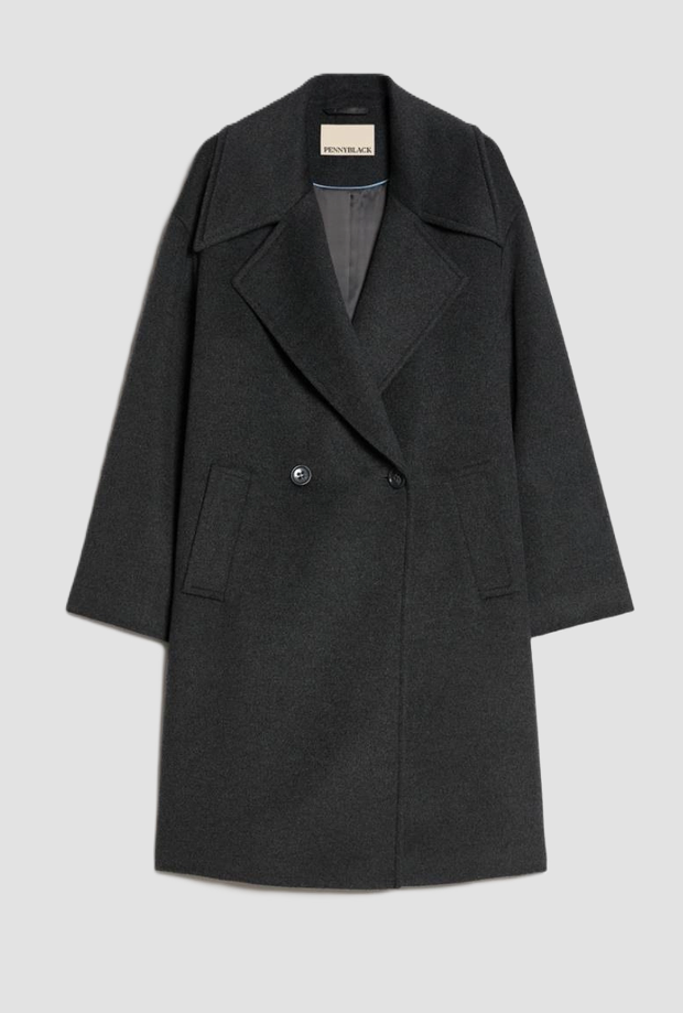 Cappotto a doppiopetto donna grigio scuro 