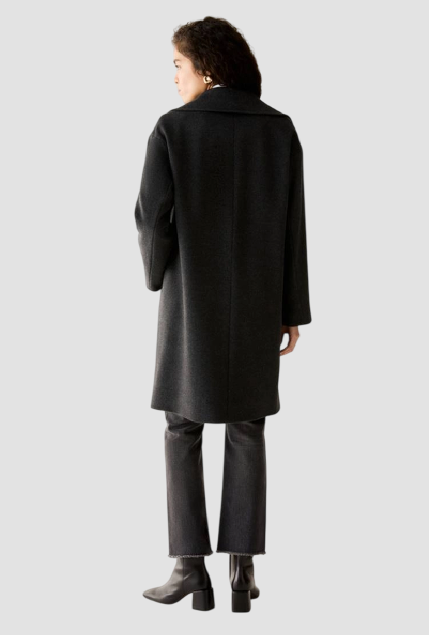 Cappotto a doppiopetto donna grigio scuro 