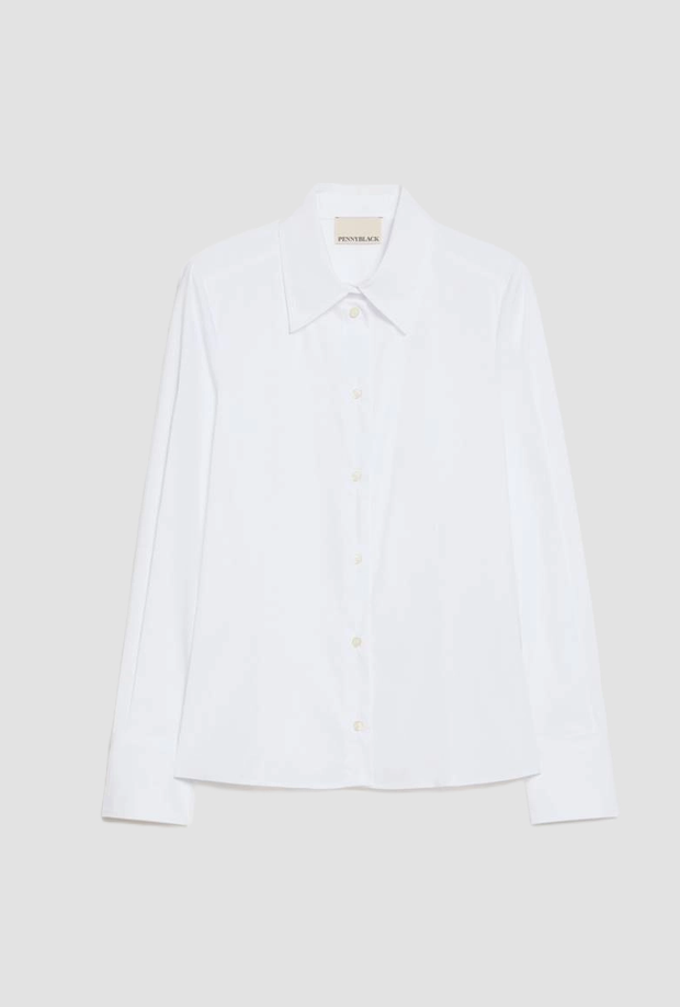 Camicia slim fit donna bianco 