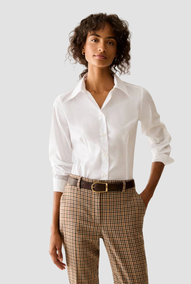Camicia slim fit donna bianco 