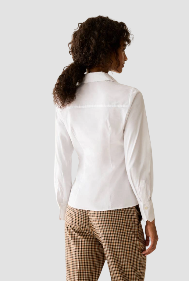 Camicia slim fit donna bianco 
