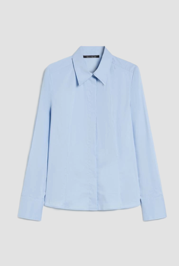 Camicia slim fit donna azzurro 