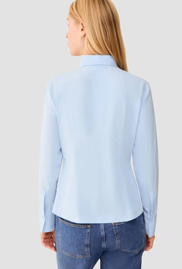Camicia slim fit donna azzurro 