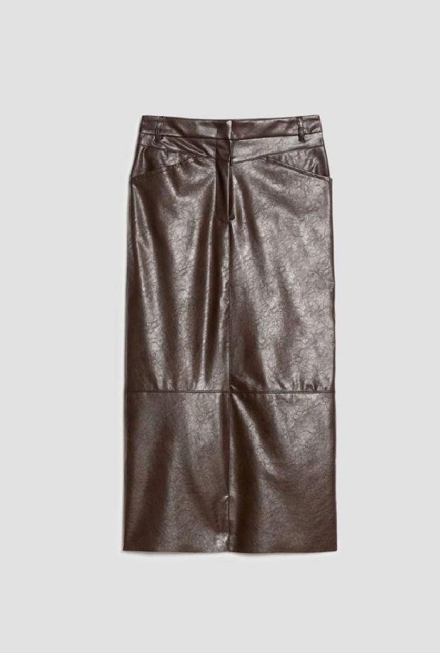 Gonna in similpelle donna testa di moro 