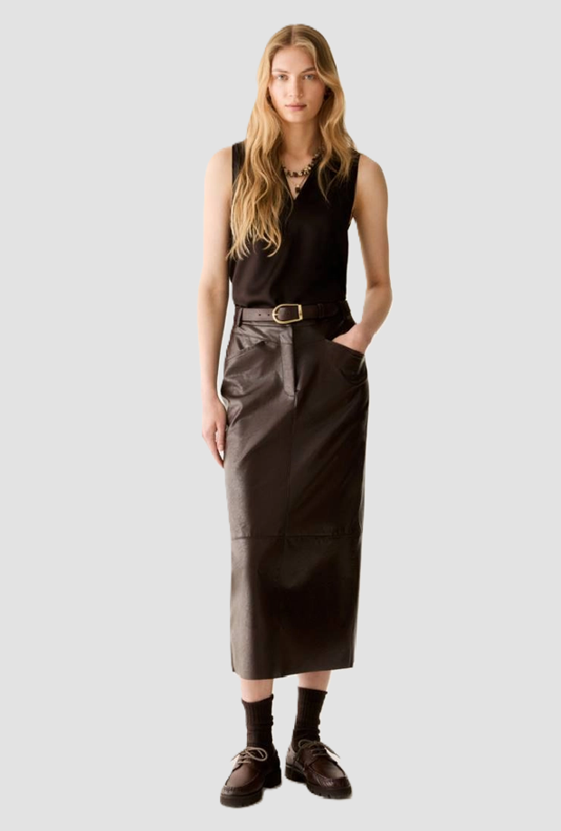 Gonna in similpelle donna testa di moro 