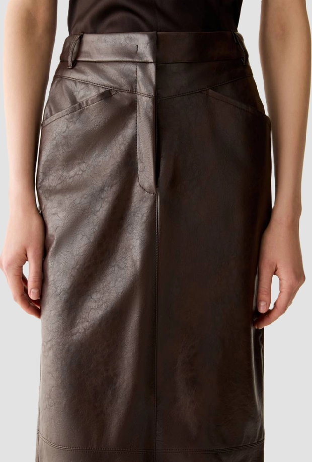 Gonna in similpelle donna testa di moro 
