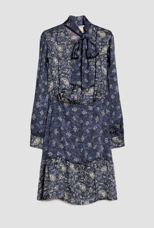 Abito con stampa paisley donna blu 