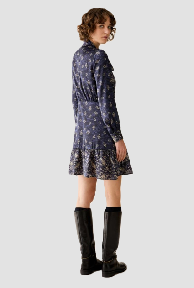 Abito con stampa paisley donna blu 