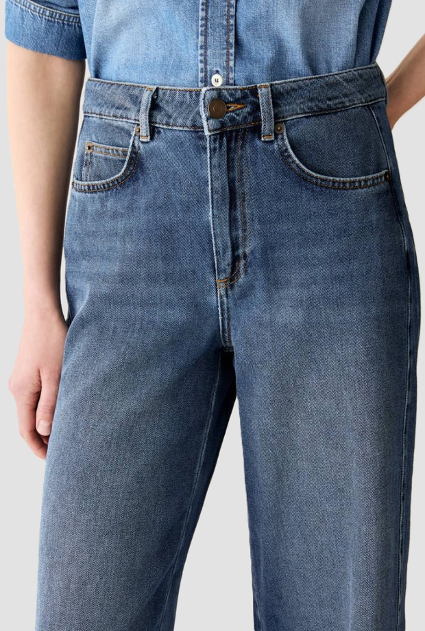 Jeans puddle fit donna blue 